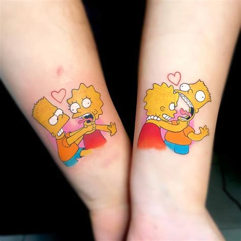 bart simpson tattoo stencil|bart and lisa simpson tattoo.